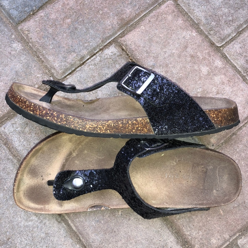Madden Girl Gina black sparkle sandals